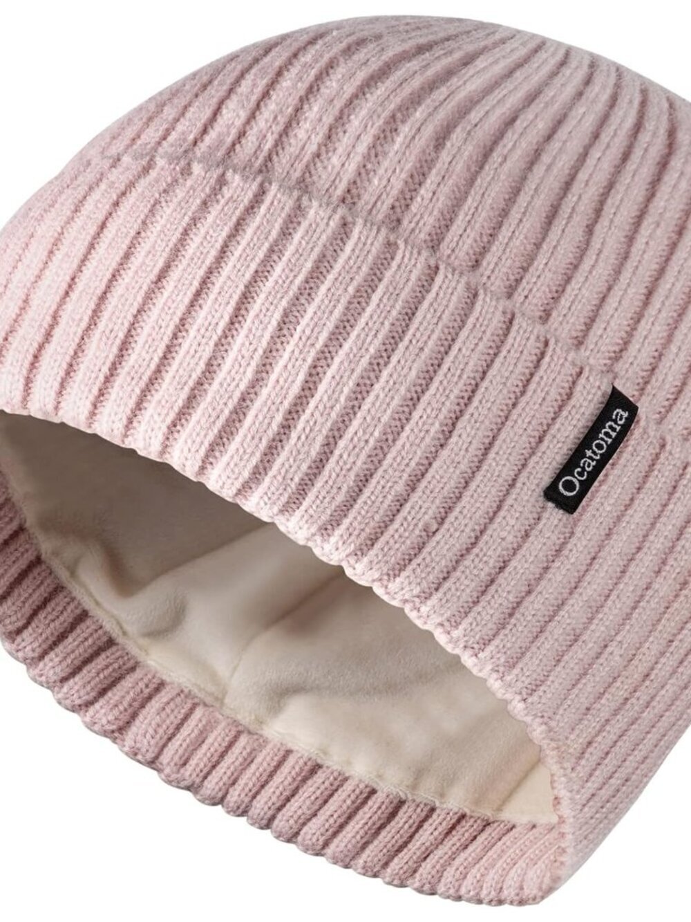 Unisex Pink Warm Knit Winter Pull-On Cuffed Beanie Soft Classic Ski Skull Cap